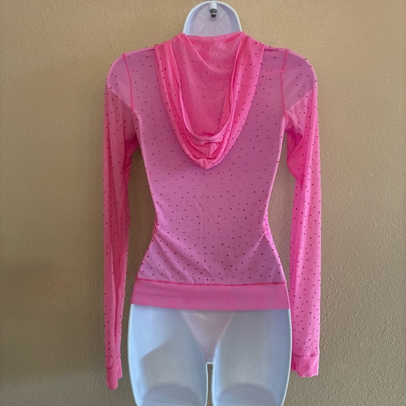 SKIMS Mesh Rhinestone Taffy Swim Cover Up Zip Up hoodie - Picture 5 of 16